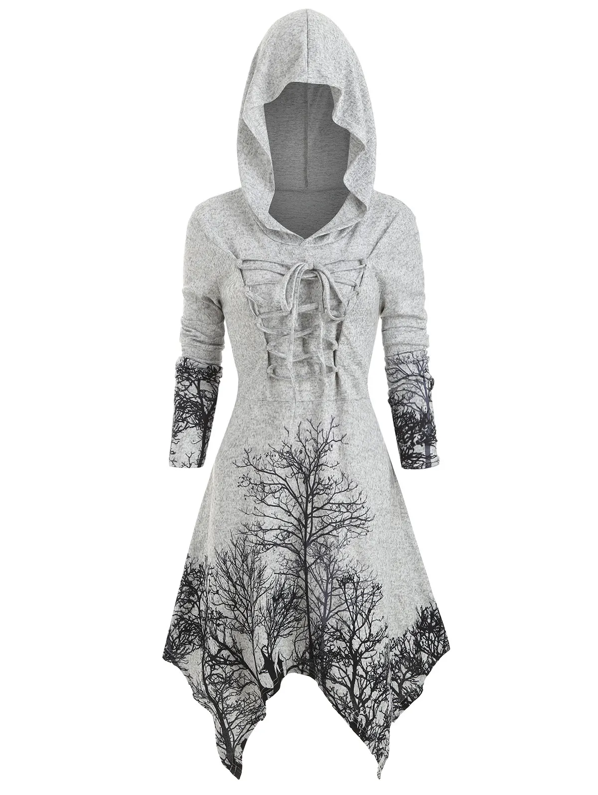 Женское трикотажное платье-туника с капюшоном размеры до 5XL | Женская одежда