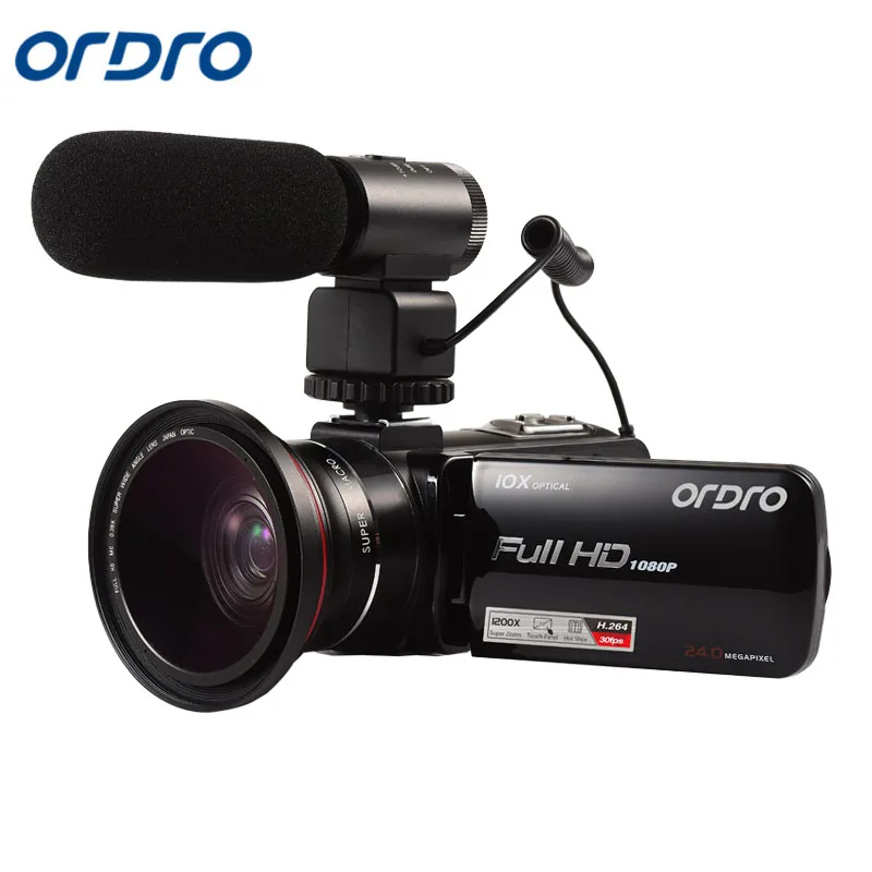 ORDRO HDV Z82 Цифровая видеокамера 3 0 &quotTFT LCD сенсорный экран Видеокамера s 10X