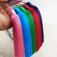 20 pcslot 12cm hanging rope silk tassel with plate long fringe pendant finding accessories for diy necklaces jewelry