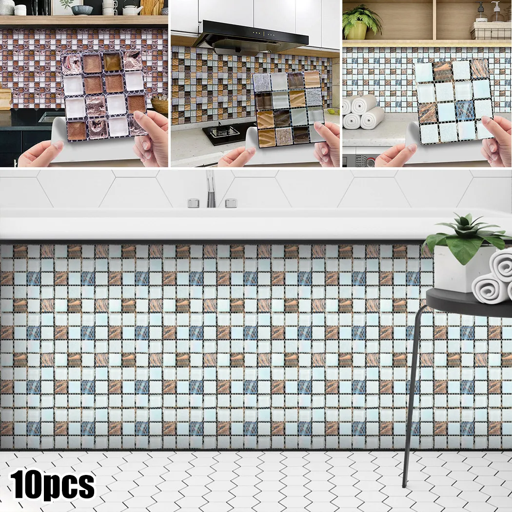 10X мозаичная стена 10*10 см плитка ПВХ наклейка ванная кухня домашний декор 100%