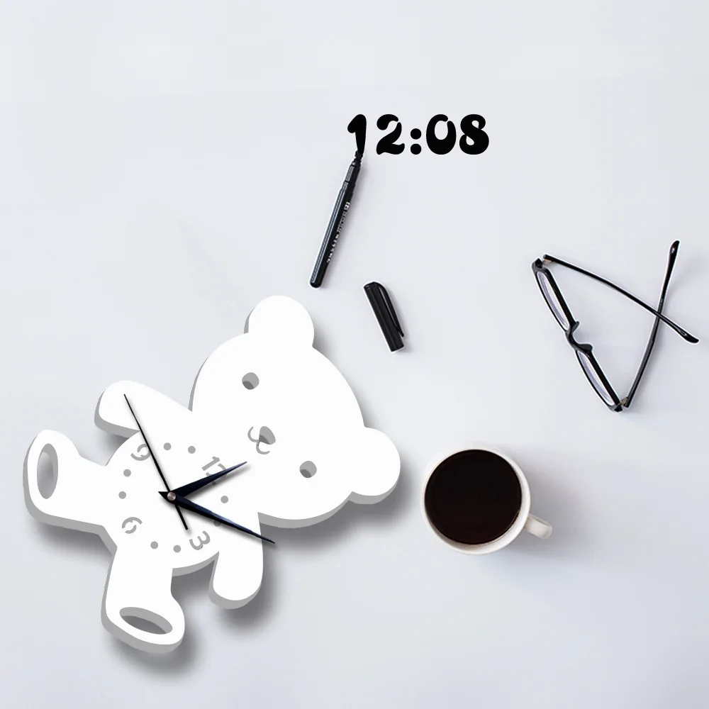 Европейские бесшумные настенные часы детская комната медведь креативный дизайн