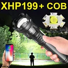 Супермощный светодиодный фонарик XHP199 COB 18650 High USB Перезаряжаемый тактический фонарь XHP90.2 Светодиодный фонарик Охотничий фонарь