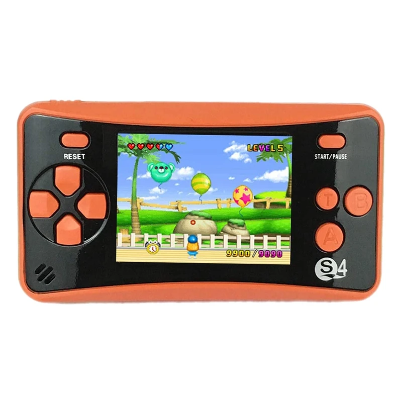 Portable Handheld Game Console for Children, Arcade System Game Consoles Video Game Player Great Birthday Gift Orange