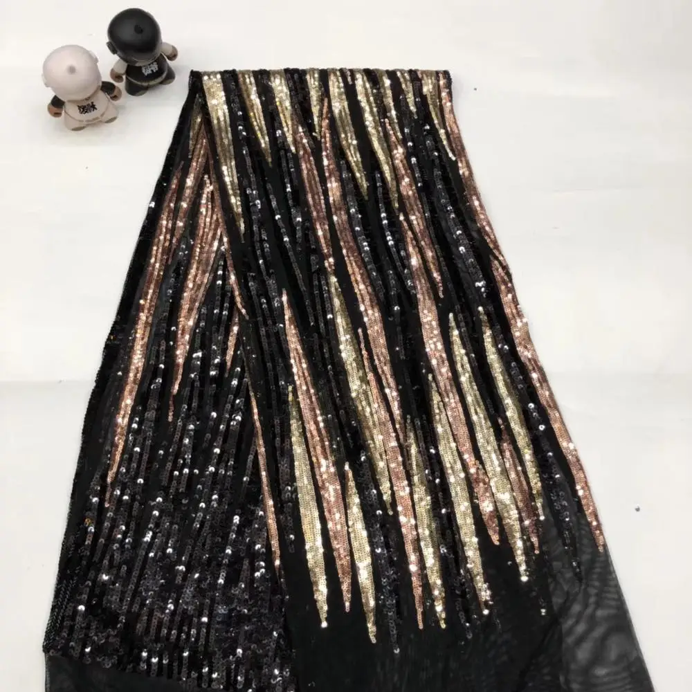 Новейшая разноцветная кружевная ткань с пайетками современный дизайн
