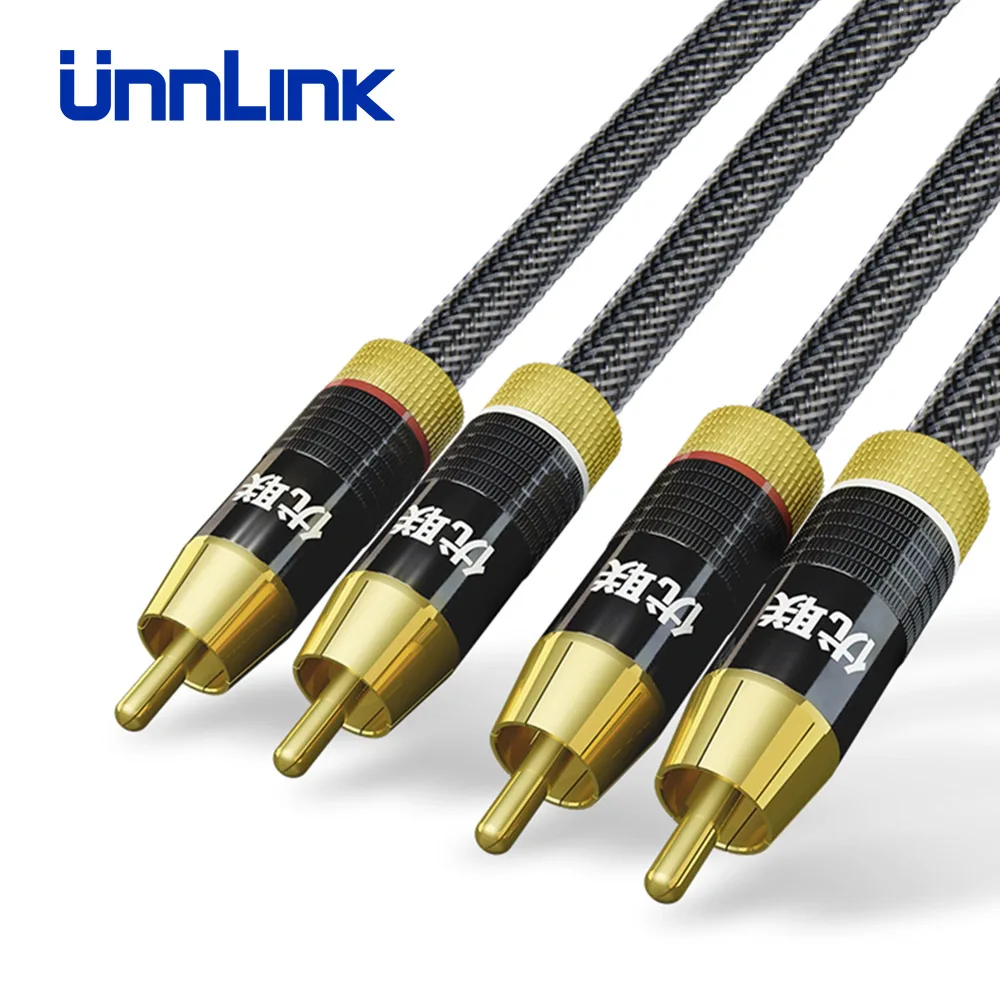 Аудиокабель Unnlink Deluxe Hi Fi 2RCA на 2 RCA штекер 0 5 м 1 3 8 10 для сабвуфера динамик проводной