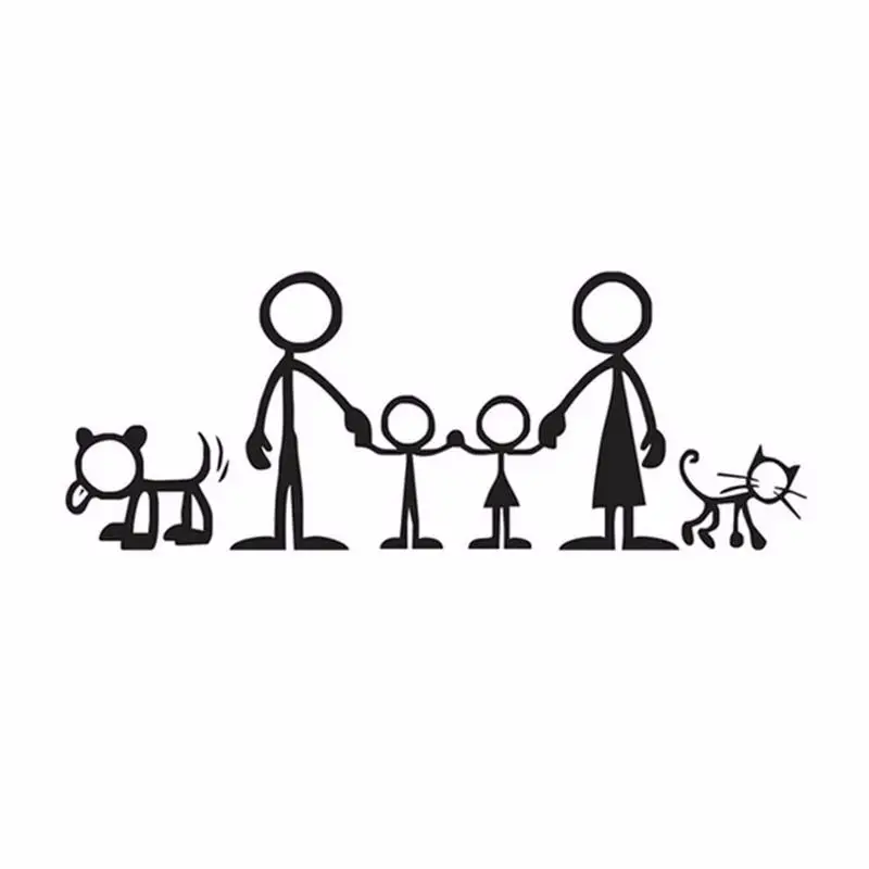 

Comic Style Black and White Family Style Reflective Car Stickers