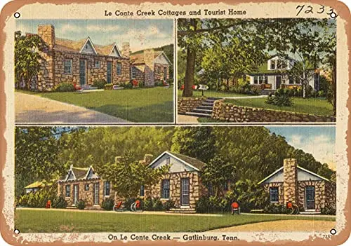 Металлический знак-открытка Теннесси-Le Conte Creek коттеджи и туристический дом на Le