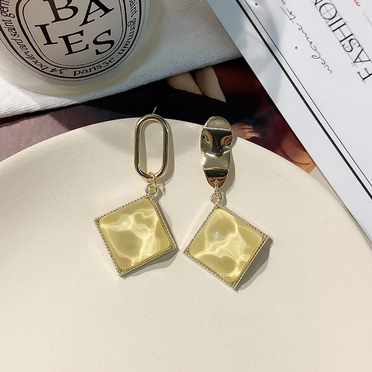 

HANGZHI 2020 New S925 Individual Design Exaggerated Geometric Architectural Modeling Drop Earrings for Woman Girl Party Jewelry
