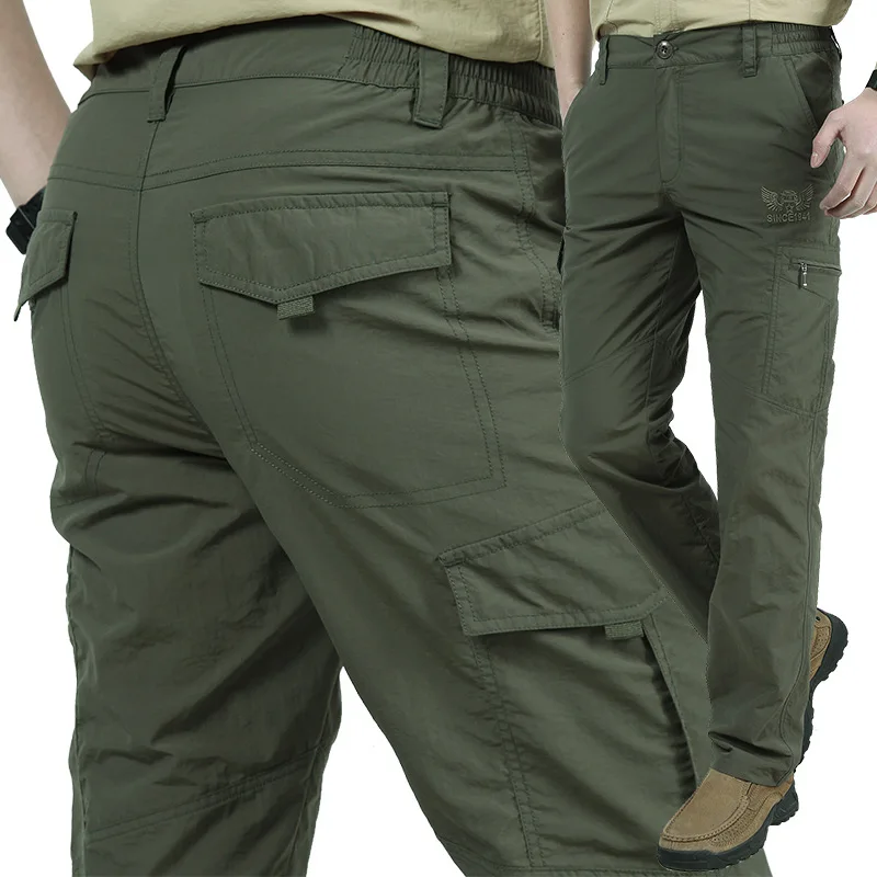 

Мужские дышащие быстросохнущие брюки легкие штаны, мужские летние повседневные военные брюки, тактические брюки-карго, водонепроницаемые ...