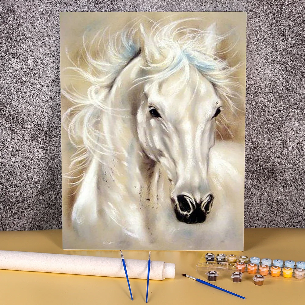 

Набор для рисования по номерам лошадей и животных, картина маслом s 50*70, рисование на холсте, настенные картины для детей, оптовая продажа