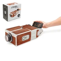 hot sale diy 3d projector cardboard mini smartphone projector light novelty adjustable mobile phone projector portable cinema