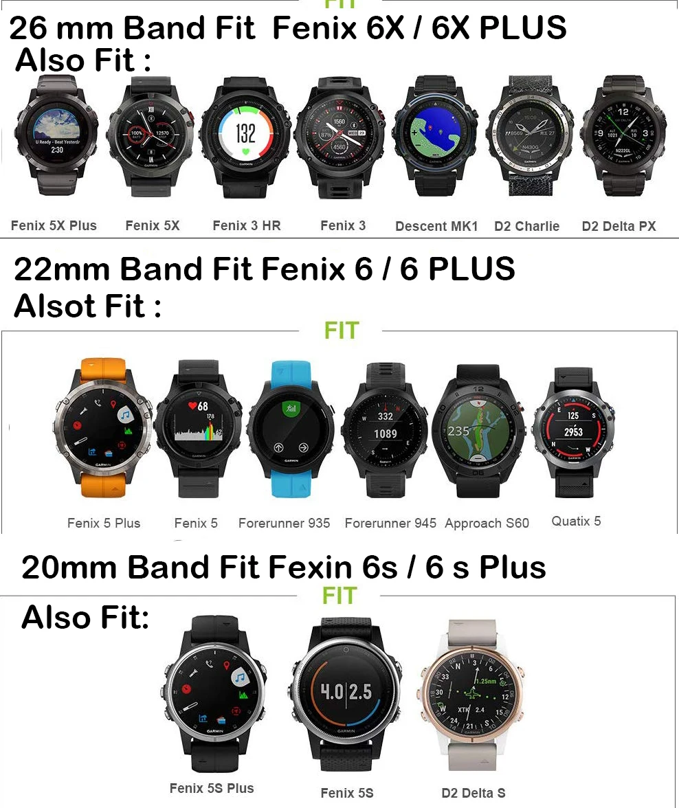 

Printed Silicone Watch Band For Garmin Fenix 5 Plus/6X Pro/935/MK1/3HR/S60 Bracelet Replacement Wrist Strap Buckle 22/26MM Band