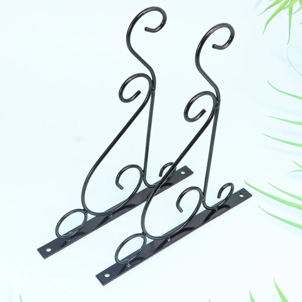 

2 Pcs Wrought Iron Flower Pot Rack Indoor Retro European Wall Hanging Flower Shelf Living Room Garden Balcony Bonsai Pot Rack St