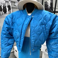fashion bubble coat solid standard collar oversized short coat winter womens puffer jacket parkas mujer bomber jacket sa052s50
