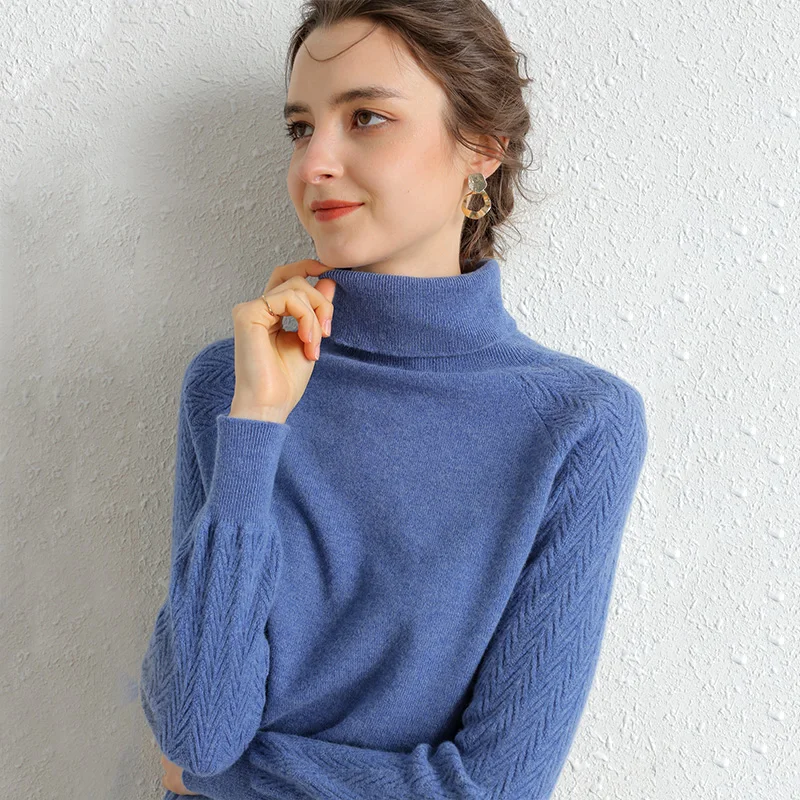 100% Merino Wool Cashmere Sweater Women Turtleneck Women's Knitted Winter For Warm Sweaters Female 2021 | Женская одежда