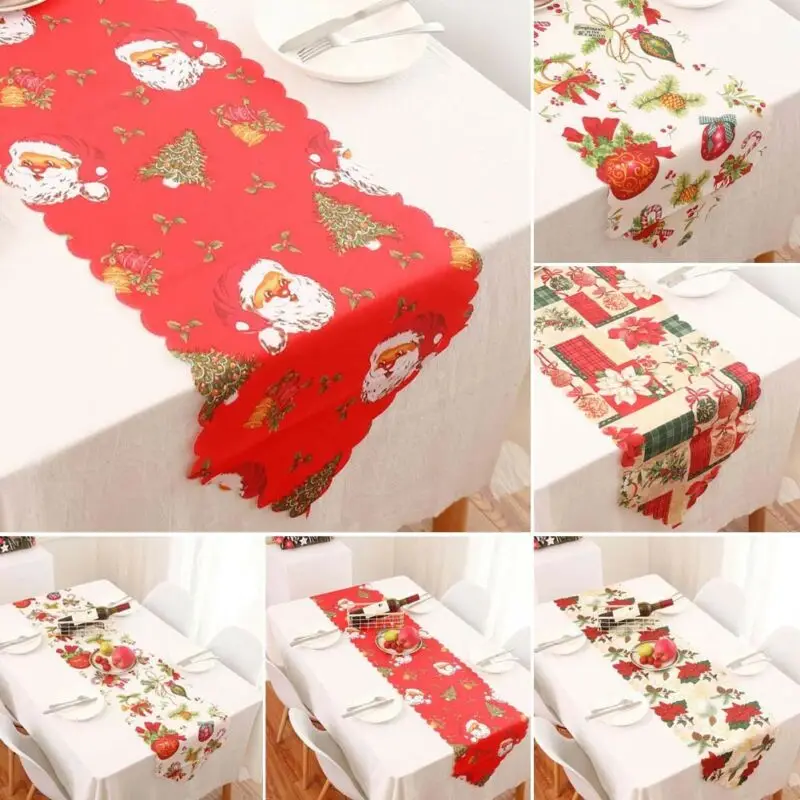 Рождественский стол бегун скатерть с изображением рождественского лося Новый