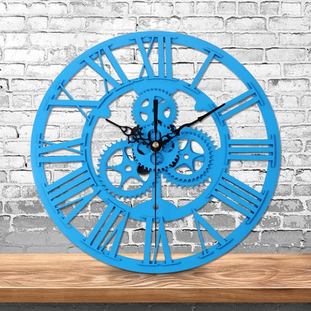 Ретро Художественный стиль настенные часы акриловая Шестерня большие DIY
