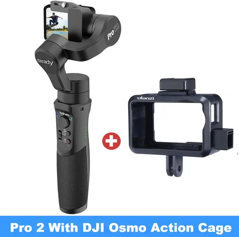 add Osmo action cage Hohem iSteady Pro 2 трехосный Ручной Стабилизатор брызг для Gopro 7/6/5/4 DJI Osmo Action YI SJCAM спортивных экшн-камер - Цвет: add Osmo action cage