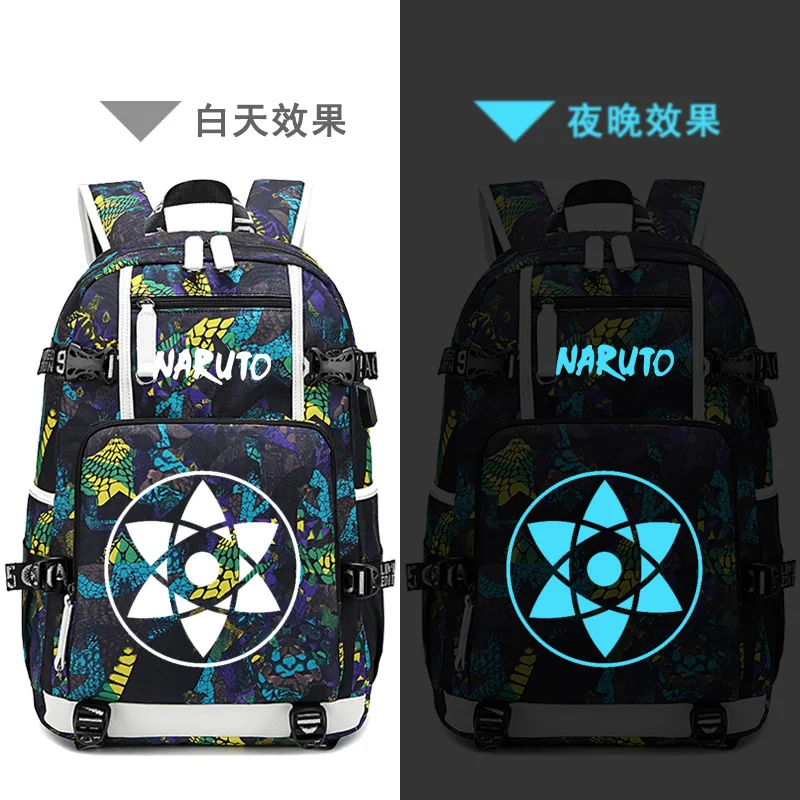 Рюкзак с рисунком аниме для студентов и школы светящаяся сумка на плечо ранец