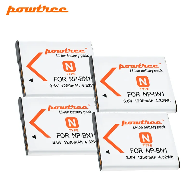 Аккумулятор Powtree 1200 мАч аккумулятор NP BN1 NPBN1 для SONY DSC WX220 WX150 камеры W390 и W630 с