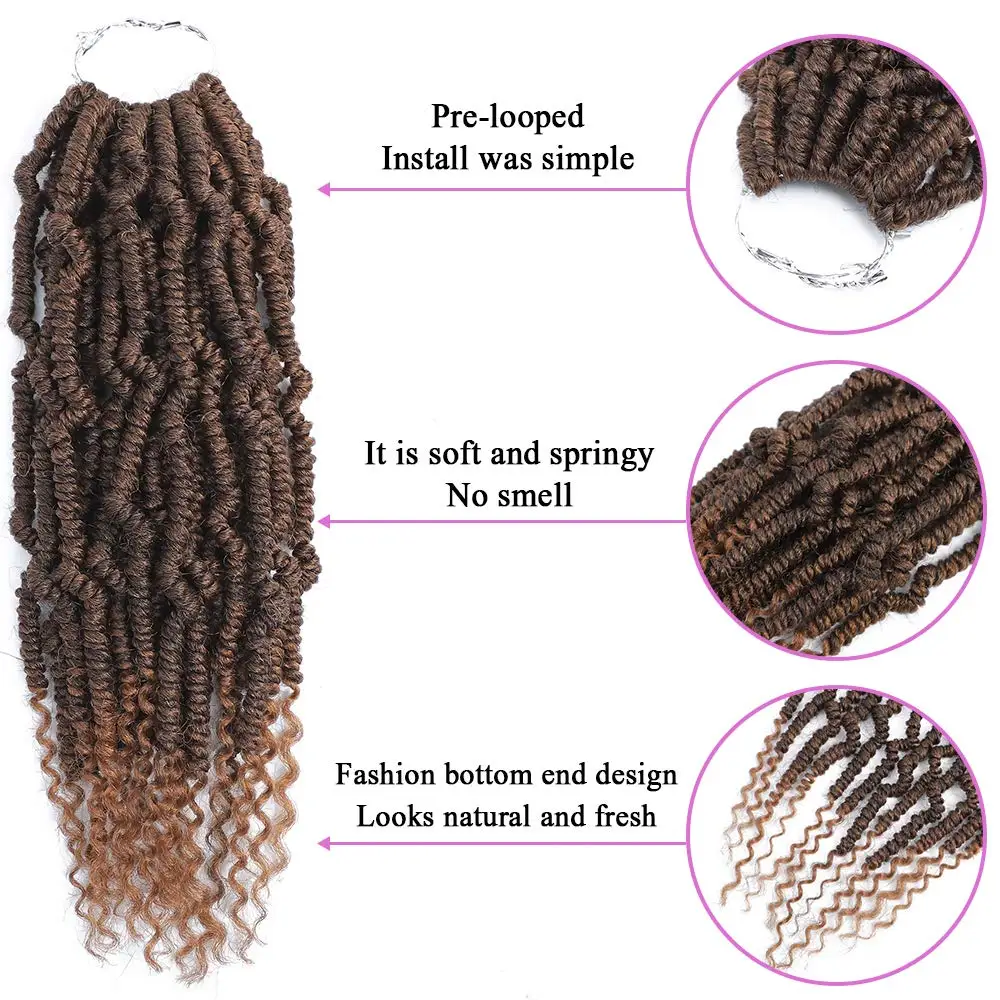 SMARTBRAID 14 дюймов кудрявые вязанные косички наращивание волос синтетические Омбре