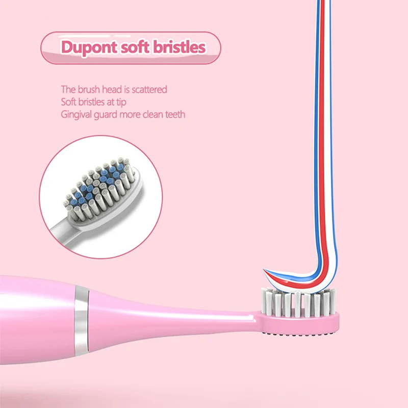 Детская звуковая электрическая зубная щетка с мультяшным рисунком