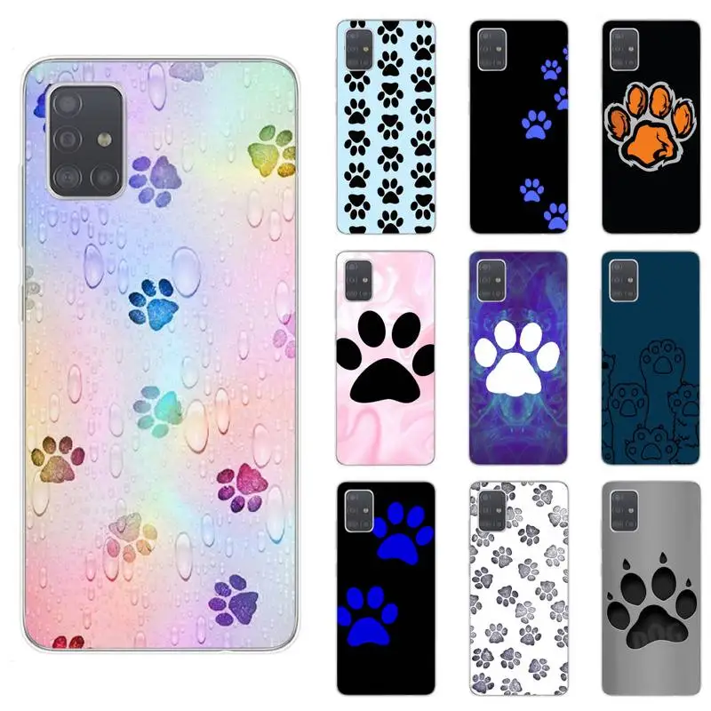 

Cat Dog Paw Animal Capa Phone Case For Samsung S4 S5 S6 S7 Edge S8 S9 S10 Plus S20 Lite Fe Note20 Ultra A71 A21S Cover Coque