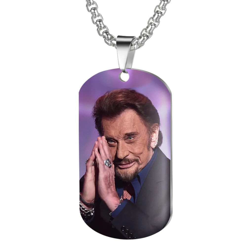Ожерелье с подвеской от Jonny Hallyday, персонализированное цветное фото ожерелье s для женщин и мужчин, ювелирные изделия из нержавеющей стали