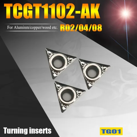TCGT110202-AK TCGT110204 TCGT110208 внешний токарный станок токарные инструменты расточные карбидные вставки ЧПУ Резак для алюминия/меди/дерева