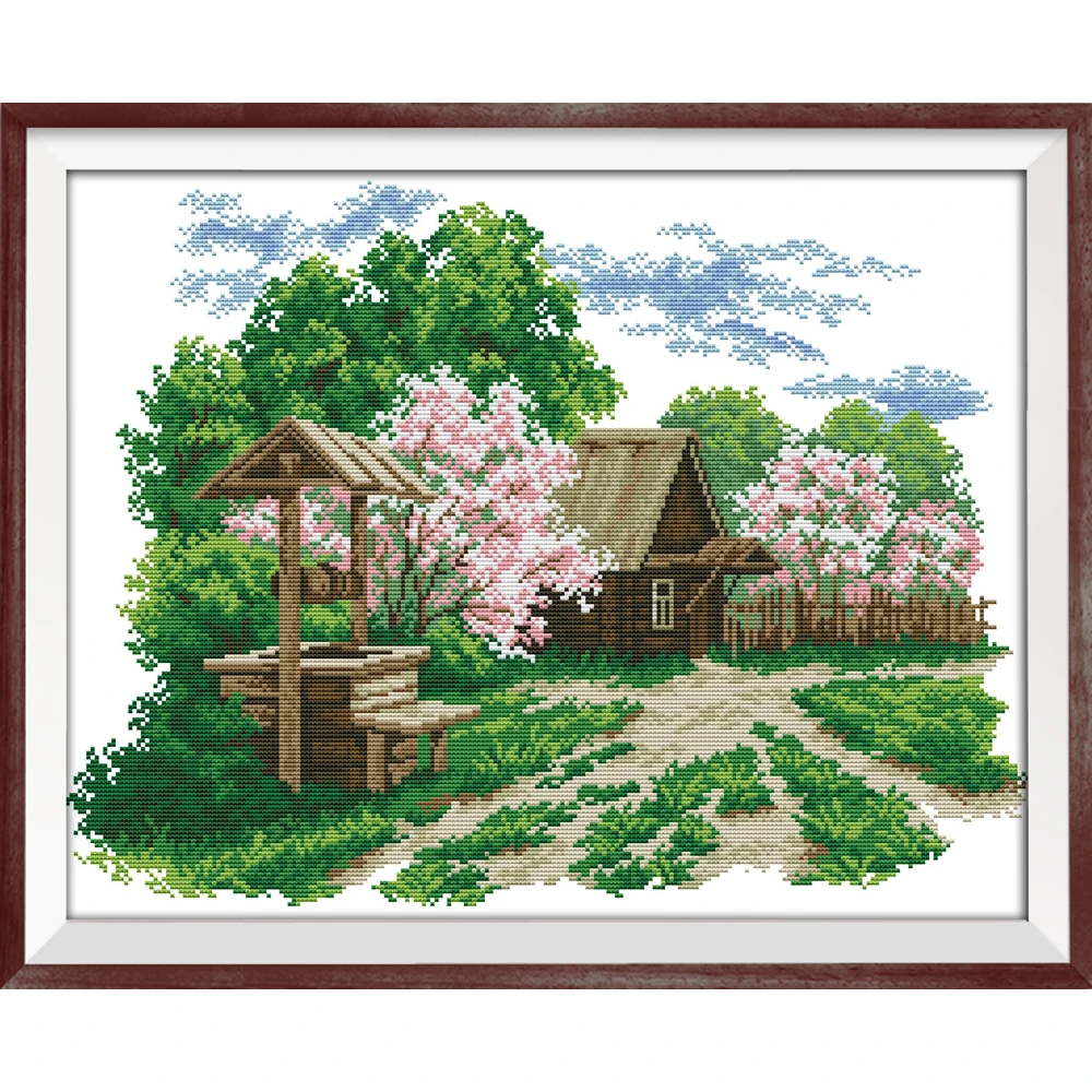 

Joy Sunday Well Chinese Cross Stitch Kits Ecological Cotton Clear Stamped Printed 14CT 11CT DIY Gift Wedding Decoration For Home