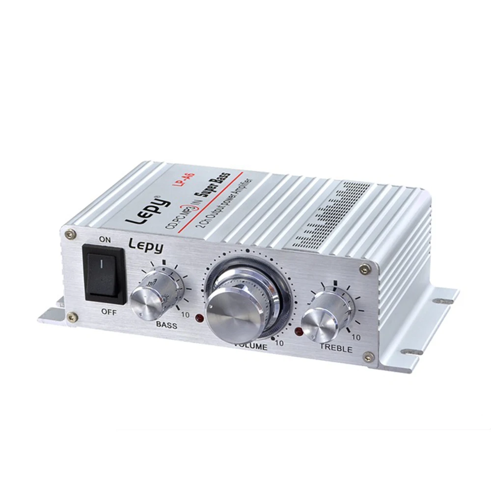 Silver Amplifier Digital Player 2CH HiFi Stereo Audio Car Home For Mobile Phone MP3 MP4 PC Support Volume Control - Цвет: Silver