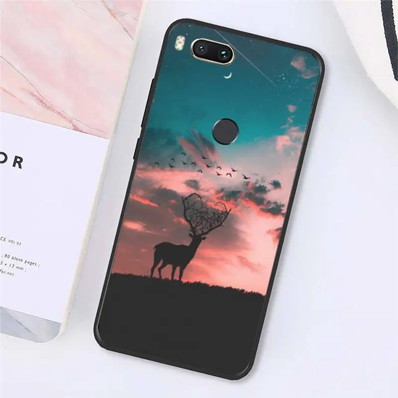 

Deer forest animal pattern Phone Cases For Xiaomi Redmi note 7 8 9 t k30 max3 9 s 10 pro lite Luxury brand shell funda coque