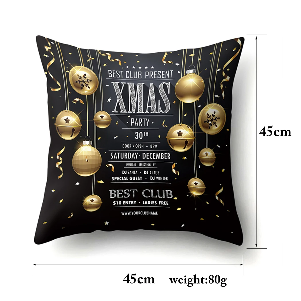 

4pcs Christmas Style Pillowcase Soft Linen Pillow Cover Santa Elk Pattern Decorative Pillowcase Couch Pillow Cover Home Supplies