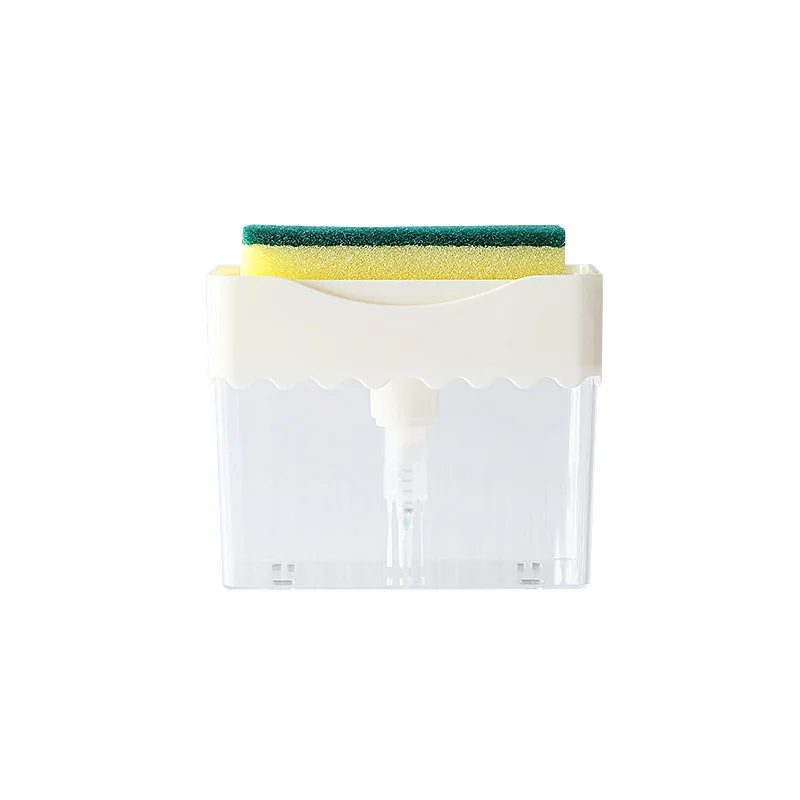 

Home Kitchen Detergent Press with Sponge Press Automatic Discharge Outlet Box Cleaning Storage Box Kitchen Supplies