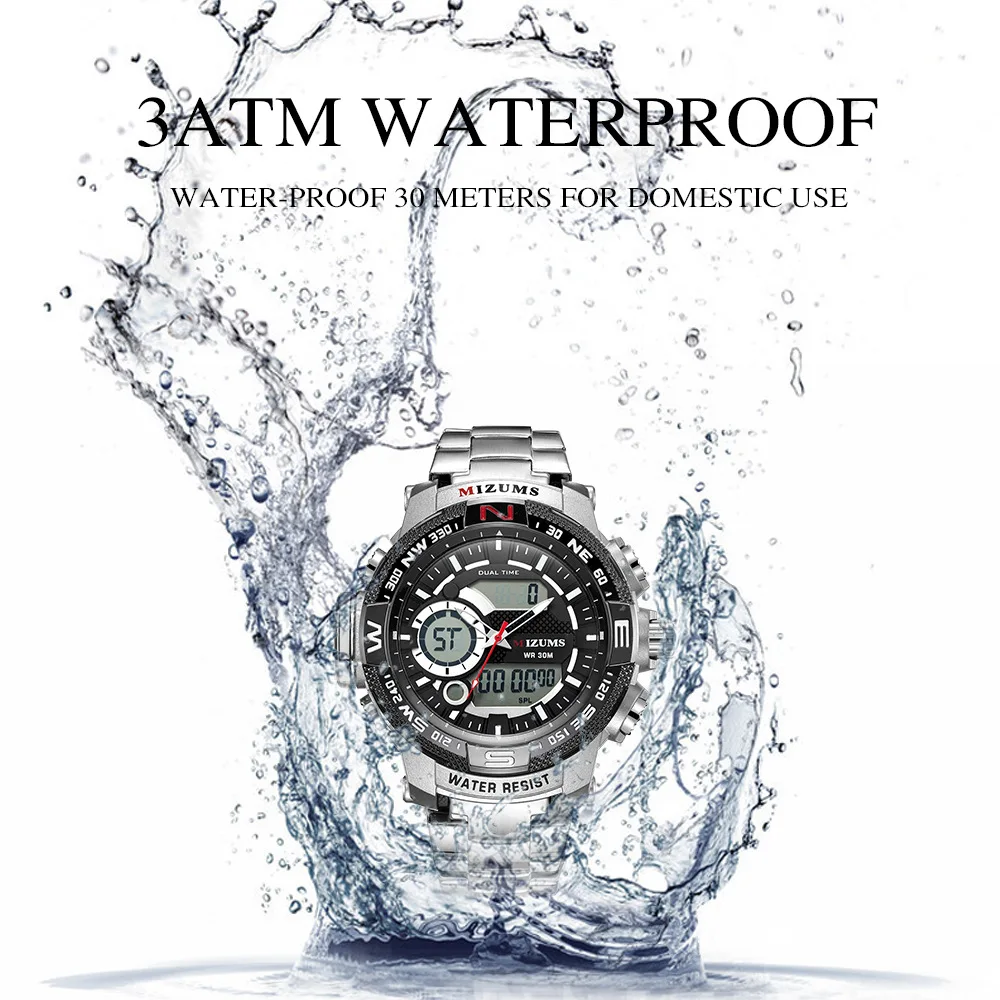 Кварцевые цифровые часы mizсветильника мужские спортивные светодиодные