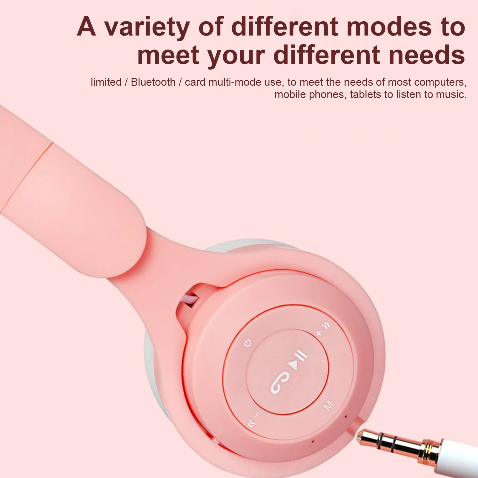 Симпатичные кошачьи ушки беспроводные наушники Bluetooth 5 0 игровая гарнитура