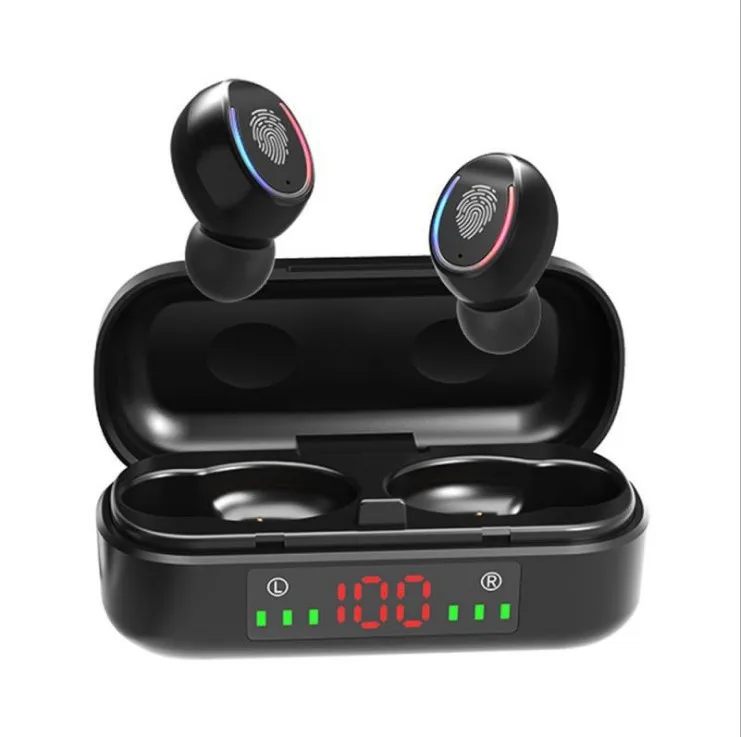 

Bluetooth 5.0 Earphones,Charging Box Wireless Headphone 9D Stereo Sports Waterproof Earbuds Headsets With Microphone