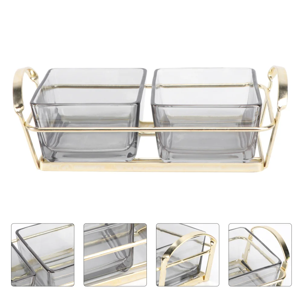 

1 Set of Two Compartments Fruit Storage Tary Household Candy Storage Holder