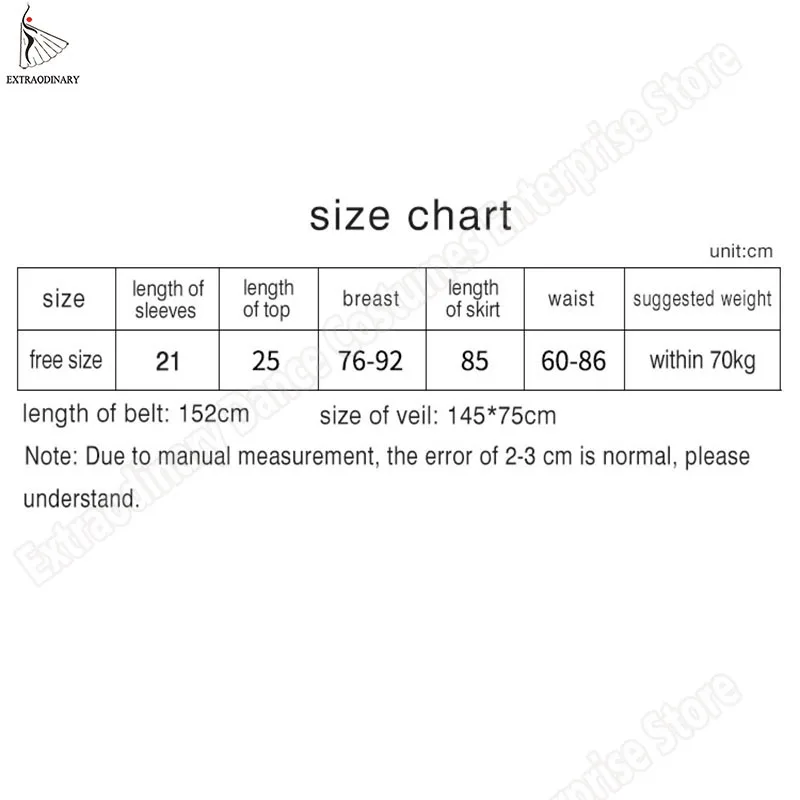 Костюм для танца живота из шифоновой ткани