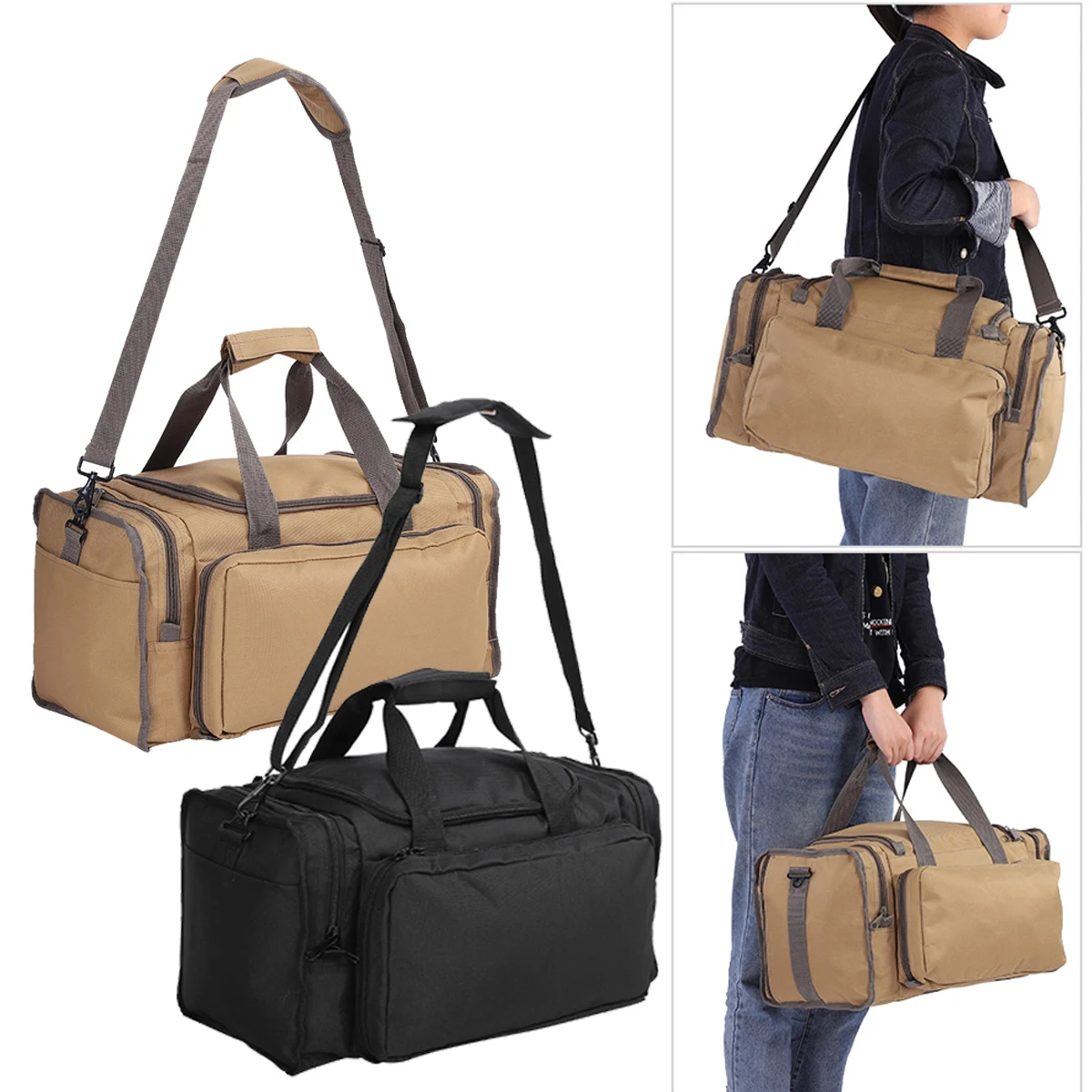 

Black Oxford Cloth Large capacity Single-shoulder Bag Sports Bag Slanting Cross Handbag for Tactic Shooting Outdoor Bag