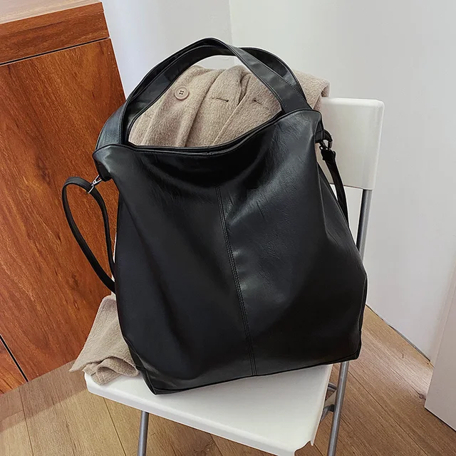 Large Capacity Black Shoulder Bag Female Luxury Soft Leather Messenger Bag Big All Match Handbags Women Brand Crossbody Bag Sac 3
