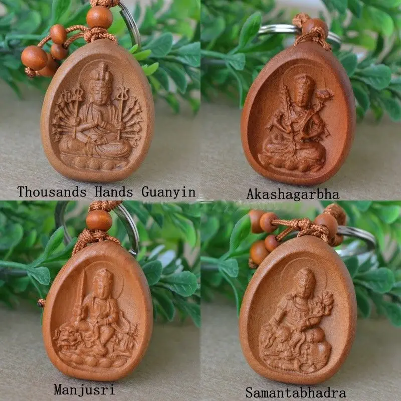 Tibetan Buddha Peach Wood Amulet Key Chains | Украшения и аксессуары