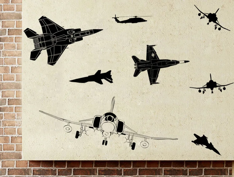 

HD Fighter Plane Wall DIY Sticker for Children's Room Cartoon Wall Decor Room Decor Anime Poster Stickers Wall Art Wall Decals