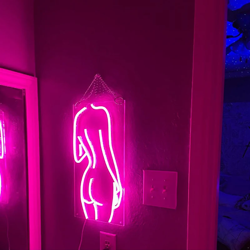 

Сексуальная Женская неоновая светодиодная подсветка, Женская неоновая вывеска на спину, домашнее украшение для бара, вечеринки, спальни