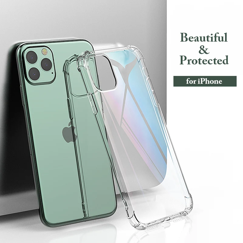 for iPhone XR XS 11 Pro Xs Max 6 6s 7 8 Plus Case Silicone Shockproof Transparent Protective Apple 5 5S SE |