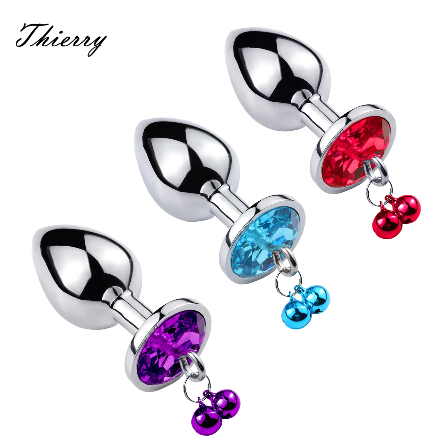 Thierry Bdsm игрушки Кристалл Металл Анальная пробка Колокольчики соединяются с
