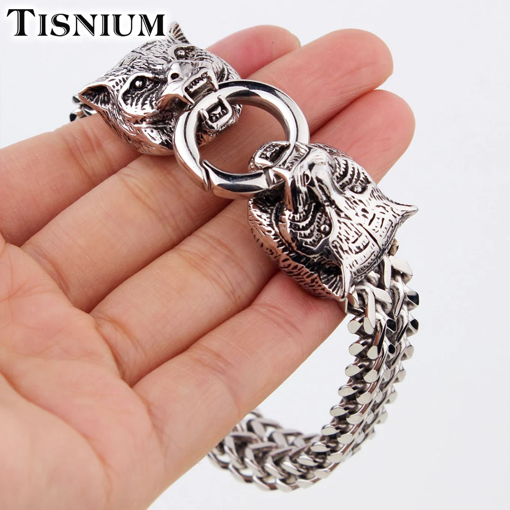 Tisnium Cheetah дизайнерские мужские браслеты серебряного цвета ювелирные изделия из