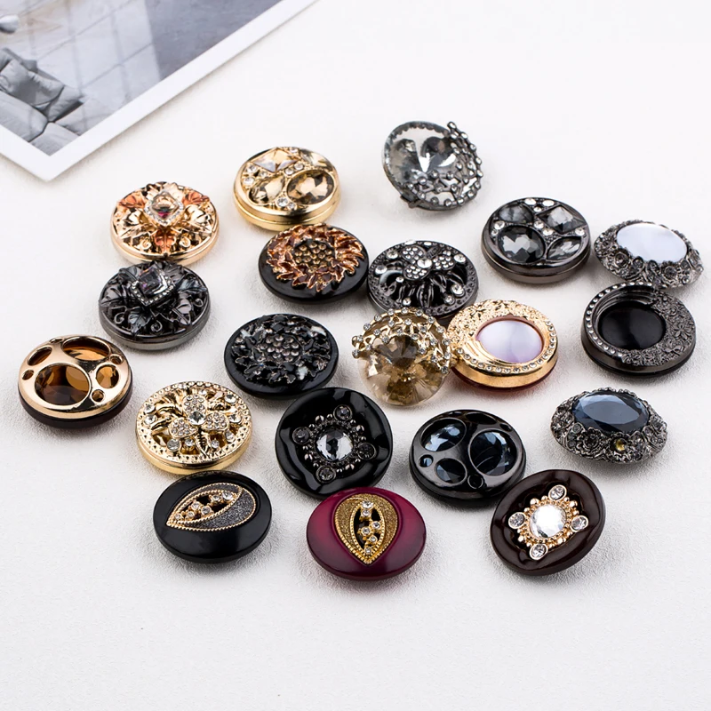 1 шт./лот 38 мм металлические золотые большие алмазные пуговицы для зимнего пальто