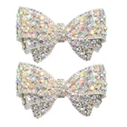 Женские свадебные туфли с острым носком, украшенные блестками, украшенные бантом и пряжкой, 2 шт.