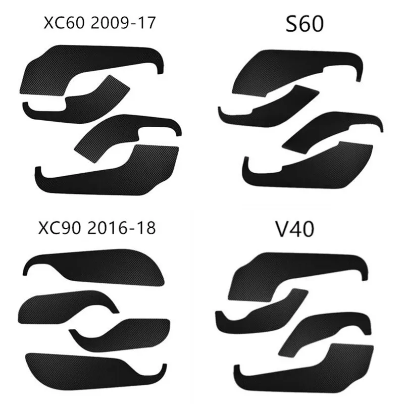 4 шт. защитная пленка из углеродного волокна для двери автомобиля Volvo XC60 S60 V60 V40 XC90